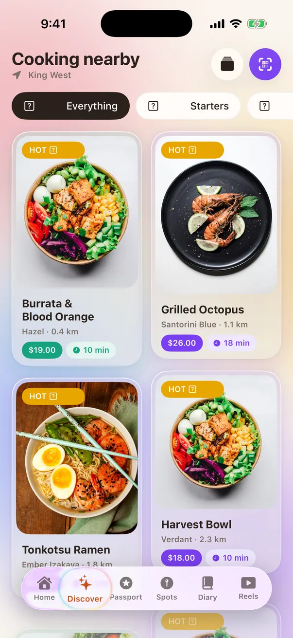 Cooking nearby: dishes from nearby restaurants